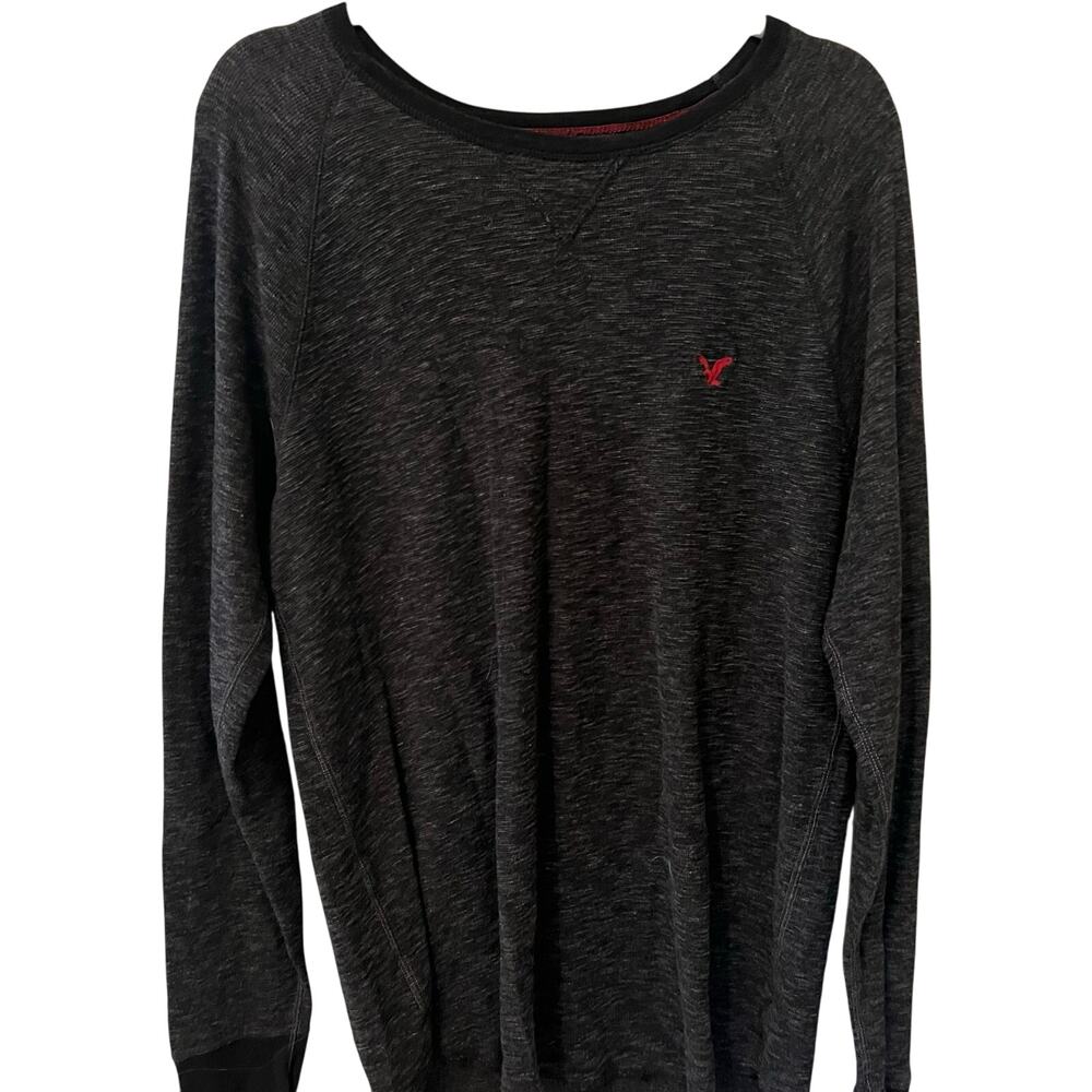 American Eagle Outfitters Men's Gray Thermal Classic Fit Long Sleeve Shirt XL